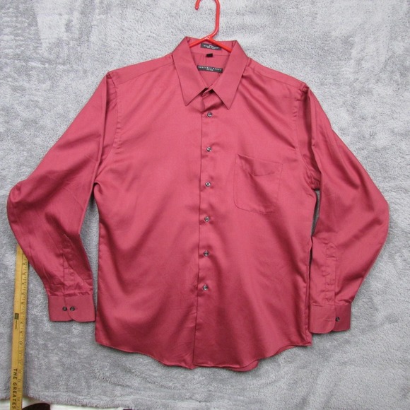Geoffrey Beene Other - Geoffrey Beene Shirt Mens XL 17 34/35 Pink Fitted Dress Long Sleeve Button Front